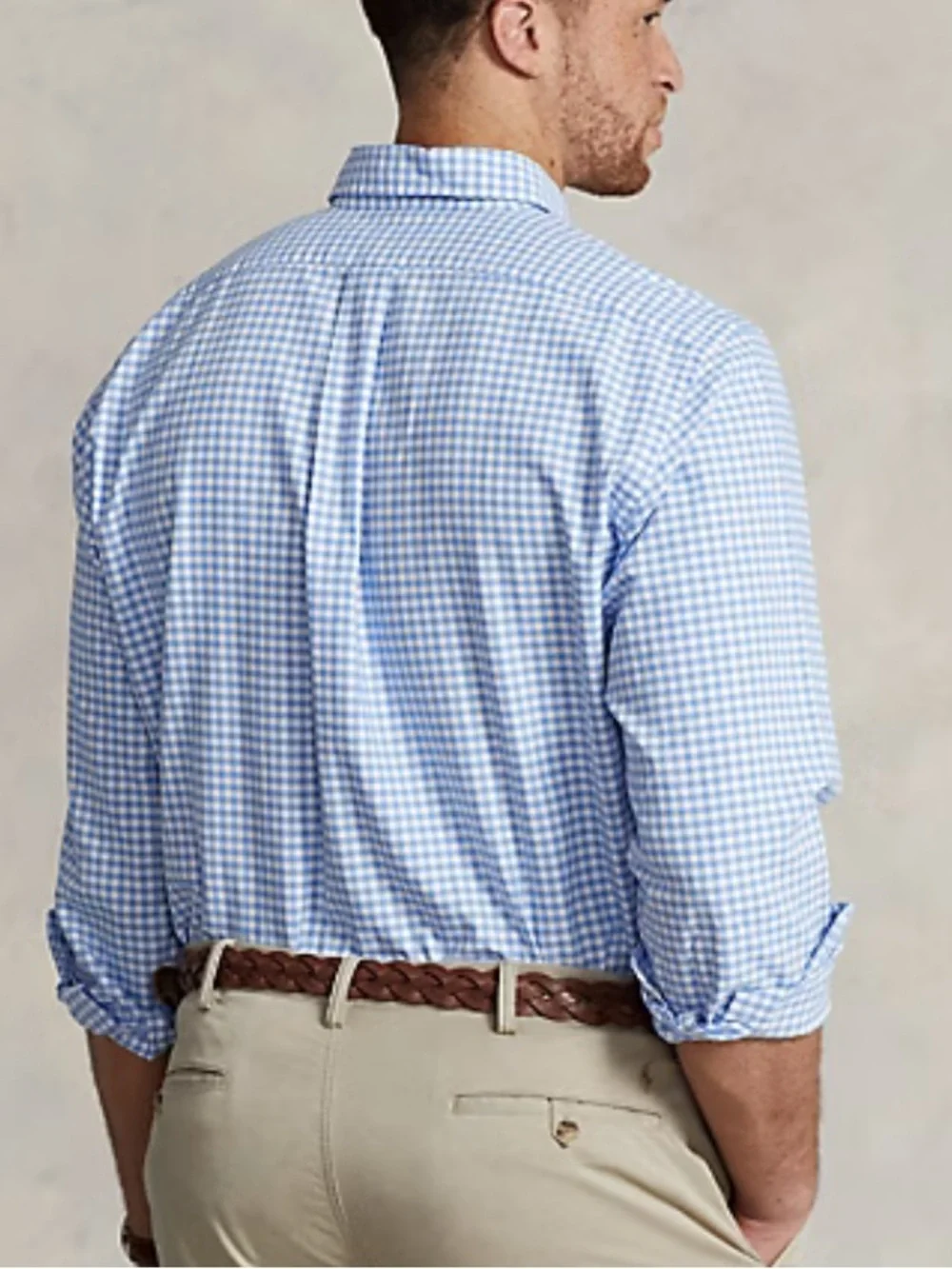 NWT polo Ralph Lauren Gingham Oxford Shirt blue white size XLT
